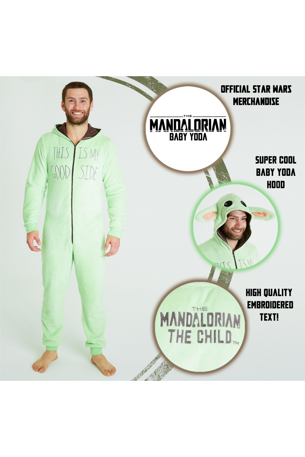 Star Wars The Mandalorian Fluffy Fleece All in One Pyjamas for Men